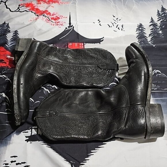 Double H‎ Pointed Black Cowboy Boots Size 10 main image 9